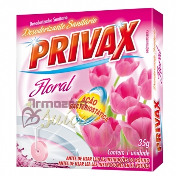 Foto Desodorizante Sanitário Privax 35 Gr Floral - Mili - Cx 35 Unid.